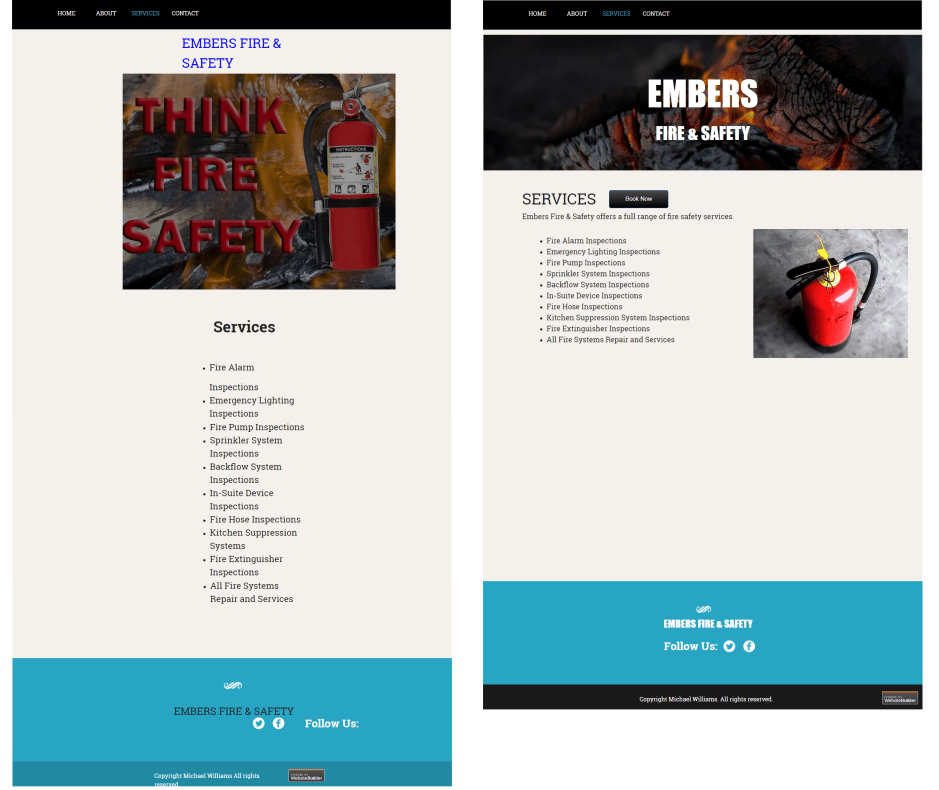 3 Embers Services Page