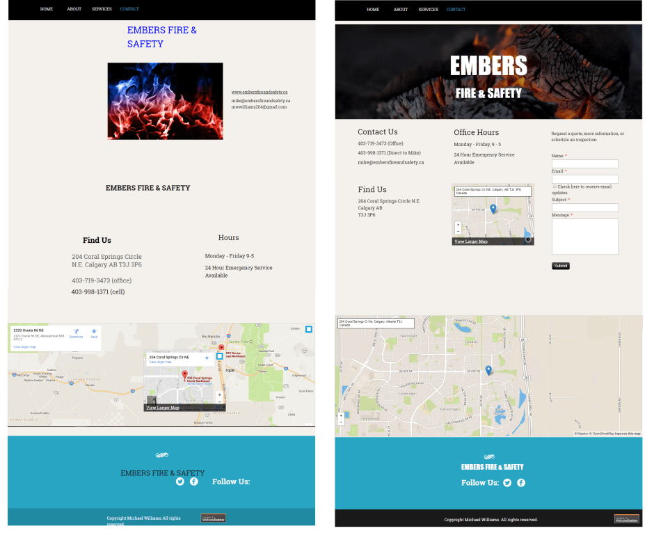 4 Embers Contact Page